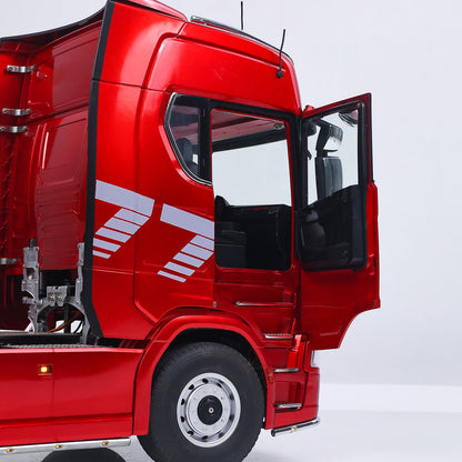 KABO K770S-100 1/14 RC 4X2 Tractor Truck Left Side View, Magnetic Opening Door, Highly Detailed Cab Body Design