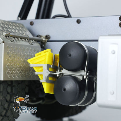 KABO‑K3364 1/14 RC 6x6 Dump Truck Rear‑Wheel Fender & Wheel Chock Close‑Up,Rubber Tire And Metal Body Details