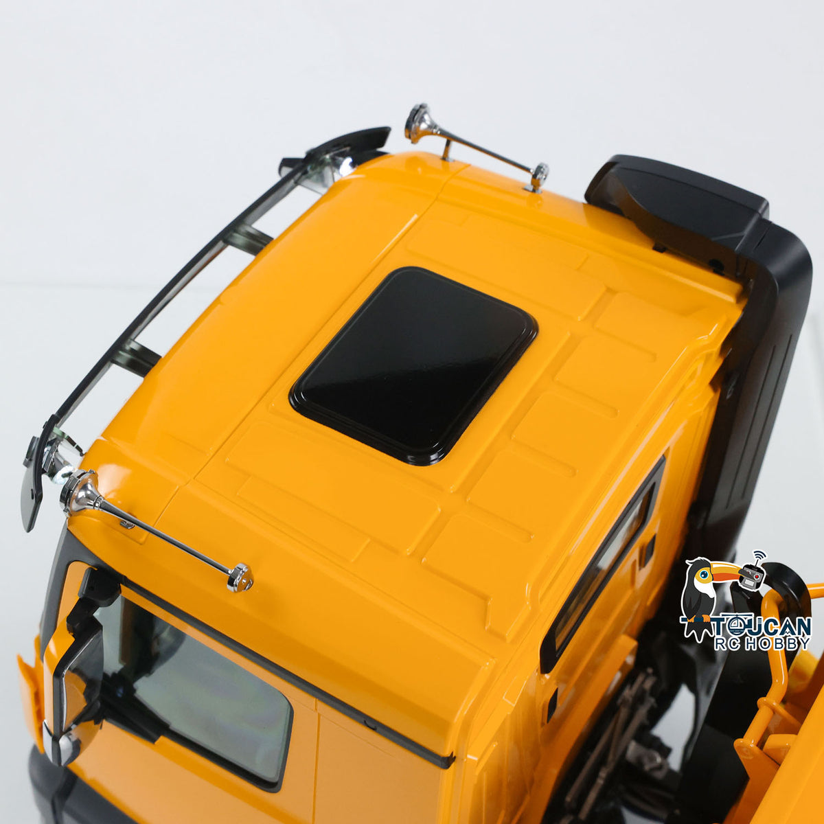 KABO‑K3365 1/14 RC 8x8 Dump Truck Cab Top Overhead View,Simulated Sun Visor,Exterior Cab Shell Scale Details