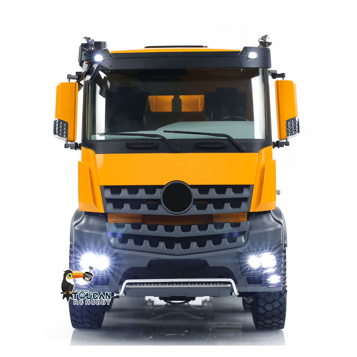 KABO‑K3365 1/14 RC 8x8 Dump Truck Front Face With Lights On,Complete LED Lighting System RC Scale Truck