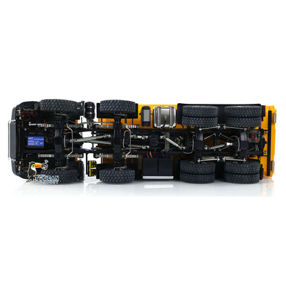 KABO‑K3365 1/14 RC 8x8 Dump Truck Full Bottom Chassis Overhead View,8x8 Drivetrain,Differential Locks And 2‑Speed Gearbox Layout
