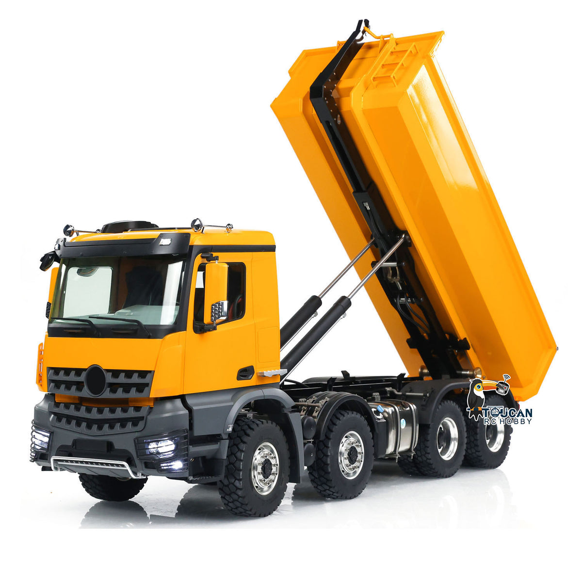 KABO‑K3365 1/14 RC 8x8 Dump Truck Max Lifting Working Pose,Approx 49 Degree Hydraulic Dumping Angle Simulation