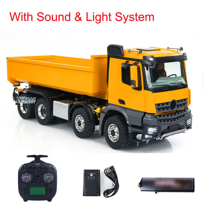 KABO‑K3365 1/14 RC 8x8 Hook‑Lift Dump Truck Square Bed Flat View,With Sound And Light System Complete RC Hobby Truck Kit