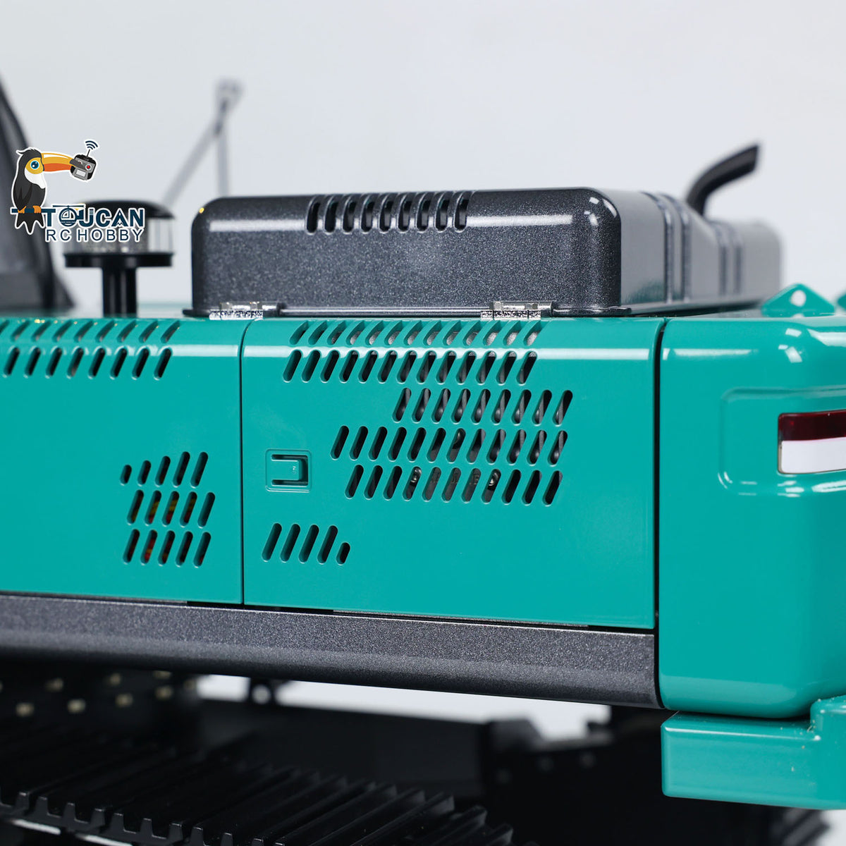 KABO‑K350‑200 1/14 RC Excavator Body Side Close‑Up,Simulation Heat Dissipation Grille Painted Shell Details