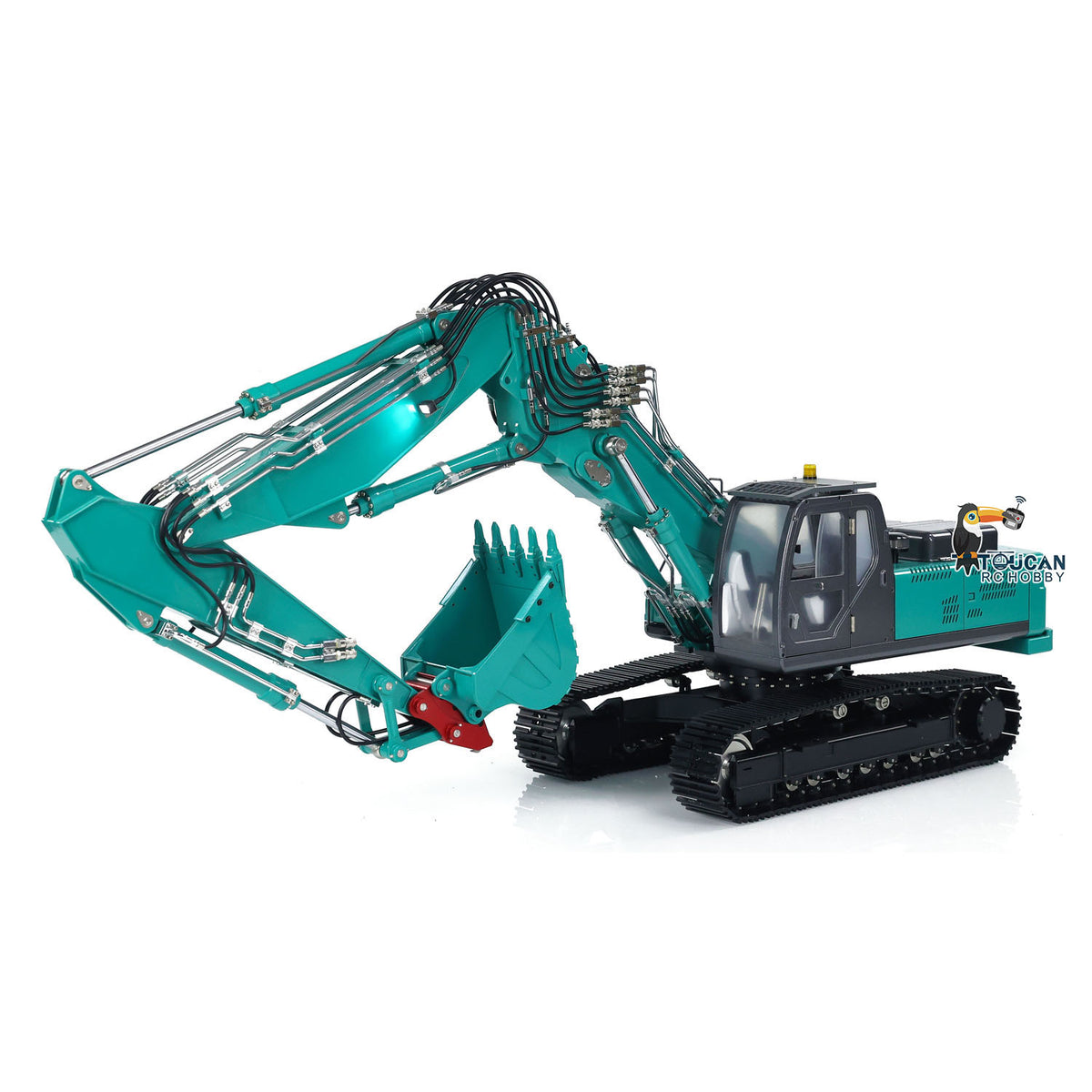 KABO‑K350‑200 1/14 RC Hydraulic Excavator Green Digging Pose,3‑Piece Boom Proportional Hydraulic Control Scale Construction Model
