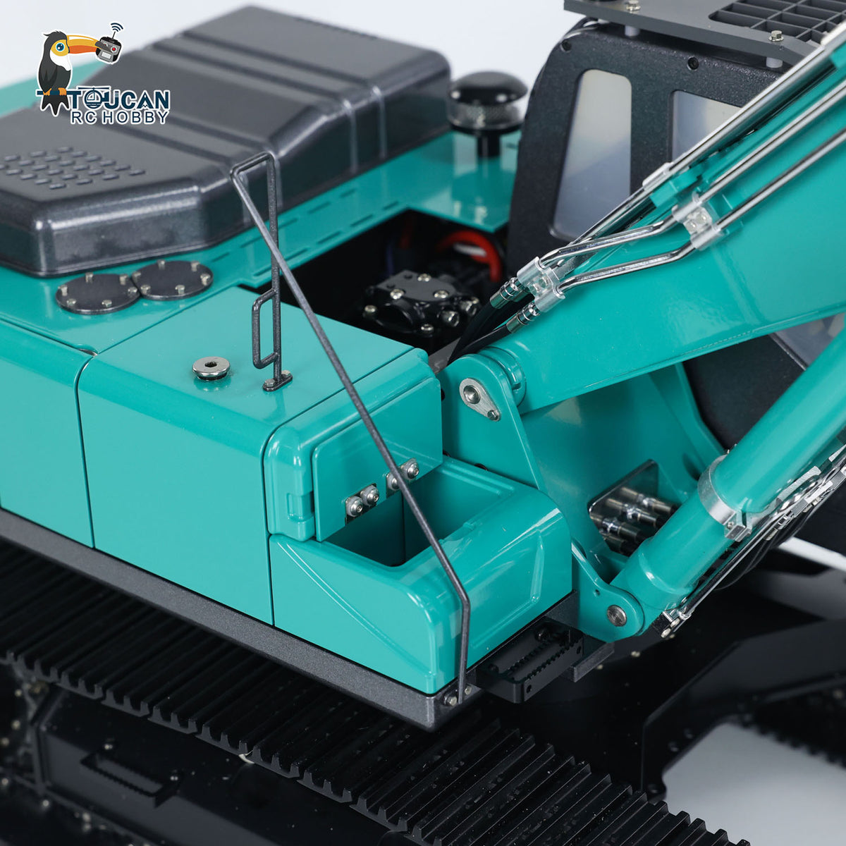 KABO‑K350‑200 1/14 RC Excavator Upper Swing Deck Close‑Up,Boom Hinge Connection And Upper Chassis Structure