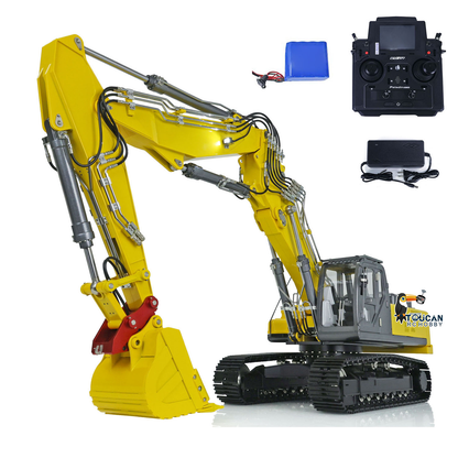 KABO‑K350‑200 1/14 RC Hydraulic Excavator Yellow Version Complete RTR Kit,Brushless Hydraulic System 3‑Section Boom Hobby Model
