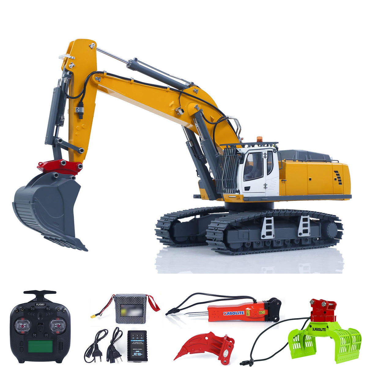 KABO‑K962‑100S 1/18 RC Hydraulic Tracked Excavator Digging Working Pose,Proportional Hydraulic Control For Boom Arm Bucket Realistic Digging Action