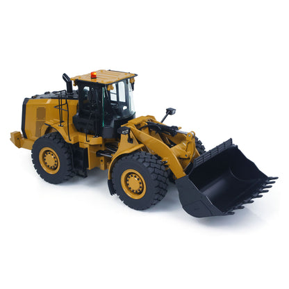 KABO‑K966 1/16 RC Hydraulic Wheel Loader Yellow Side Static View, High‑Precision Hydraulic Components For Digging And Loading Simulation