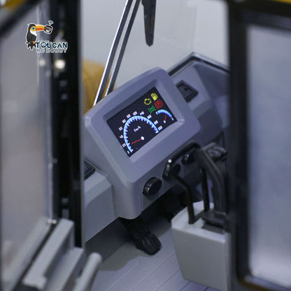 KABO‑K988‑100S 1/14 RC Hydraulic Wheel Loader Cabin Dashboard Close‑Up, Simulated Instrument Panel Interior Detail