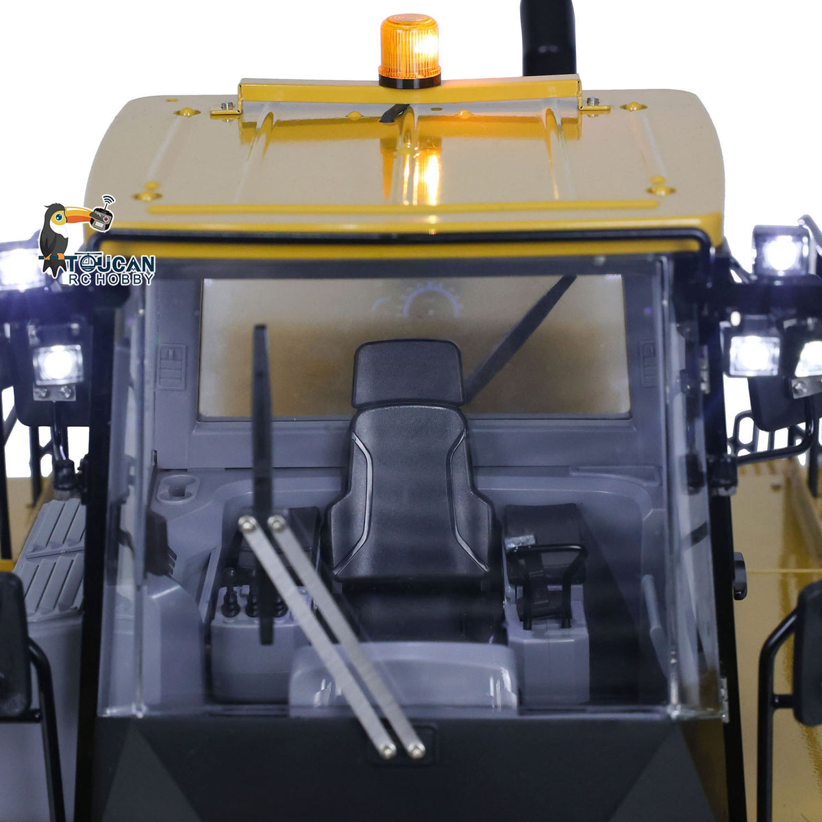 KABO‑K988‑100S 1/14 RC Hydraulic Wheel Loader Operator Cabin Interior Full‑View, Simulated Driver Cab Decoration Details