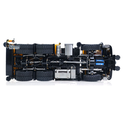 LESU 1/14 RC 6X6 Hydraulic Crane Truck Top-Down Chassis View, Full 6X6 Drivetrain, 3-Speed Gearbox, Leaf Spring Suspension