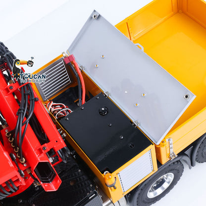 LESU 1/14 RC 6X6 Hydraulic Crane Truck Rear Equipment Compartment Close-Up, Internal Electronic & Mechanical Components
