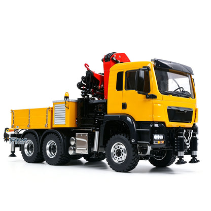LESU 1/14 RC 6X6 Hydraulic Truck Crane Yellow, 540 Brushed Motor, 3-Speed Transmission, 95% Metal Construction