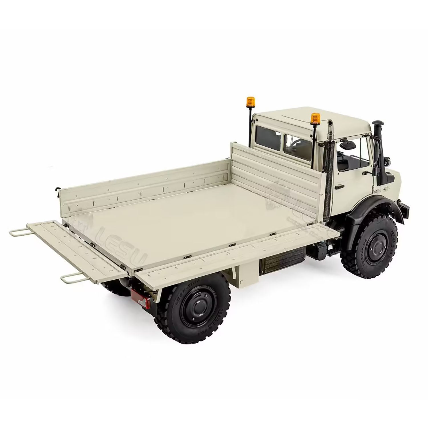 LESU U4023 1/14 metal 4x4 RC off road truck beige rear angle