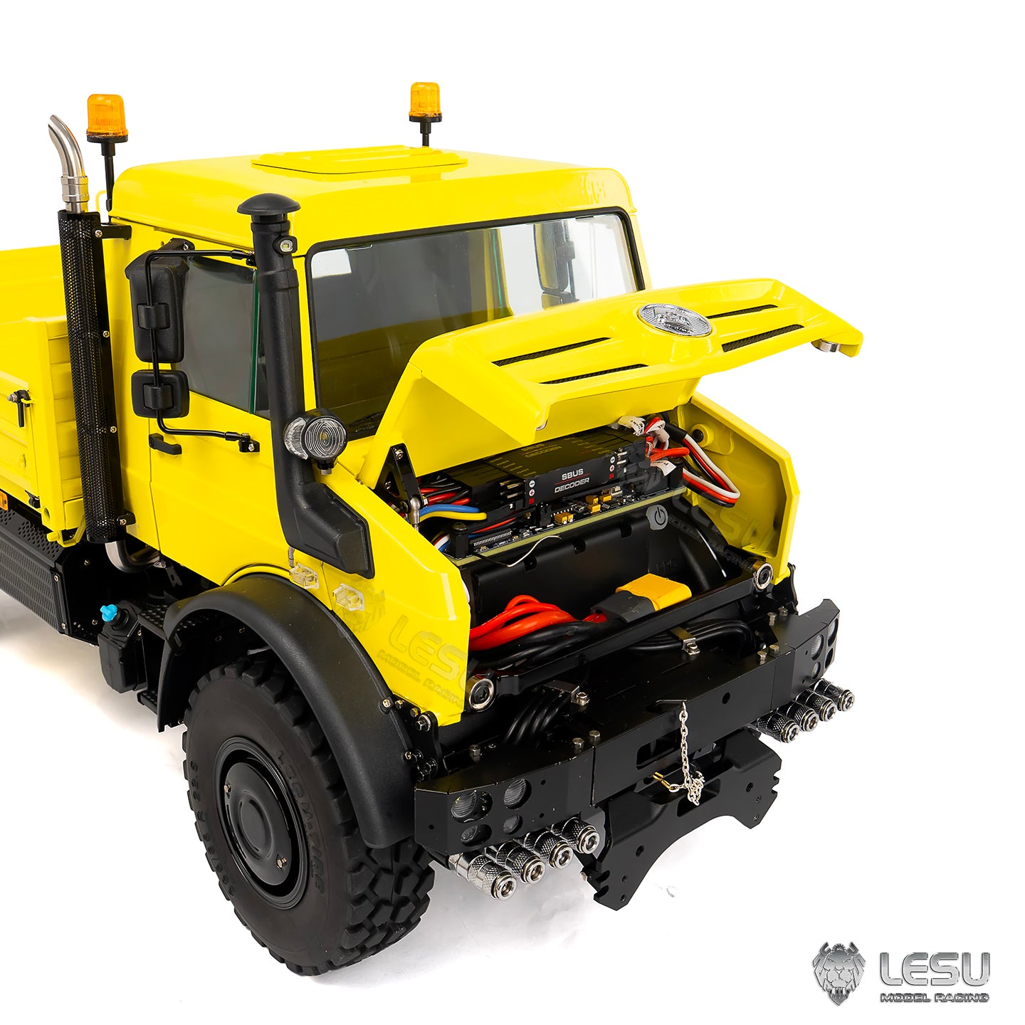 LESU U4023 1/14 metal hydraulic RC light truck battery compartment detail
