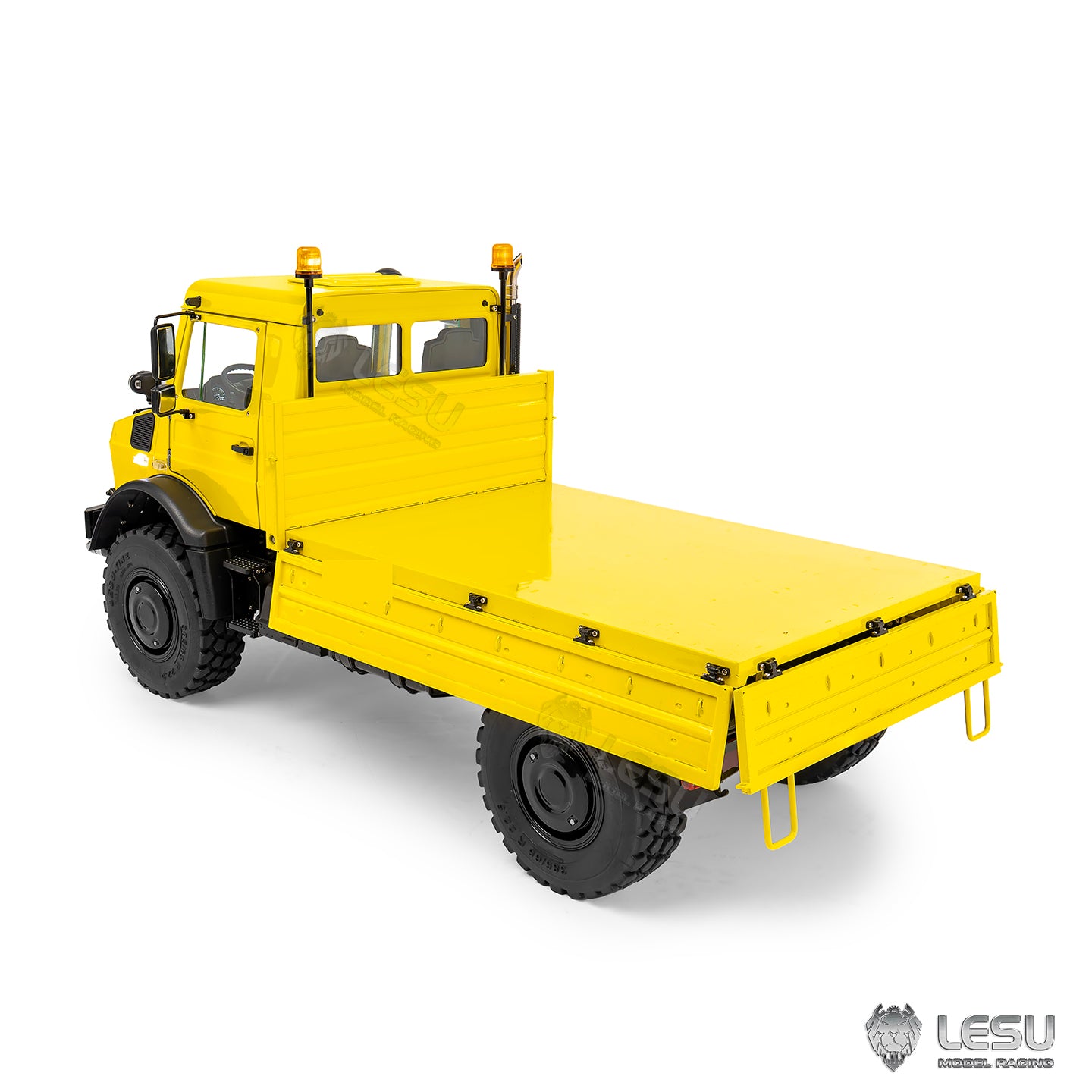 LESU U4023 1/14 metal hydraulic RC light truck yellow rear view