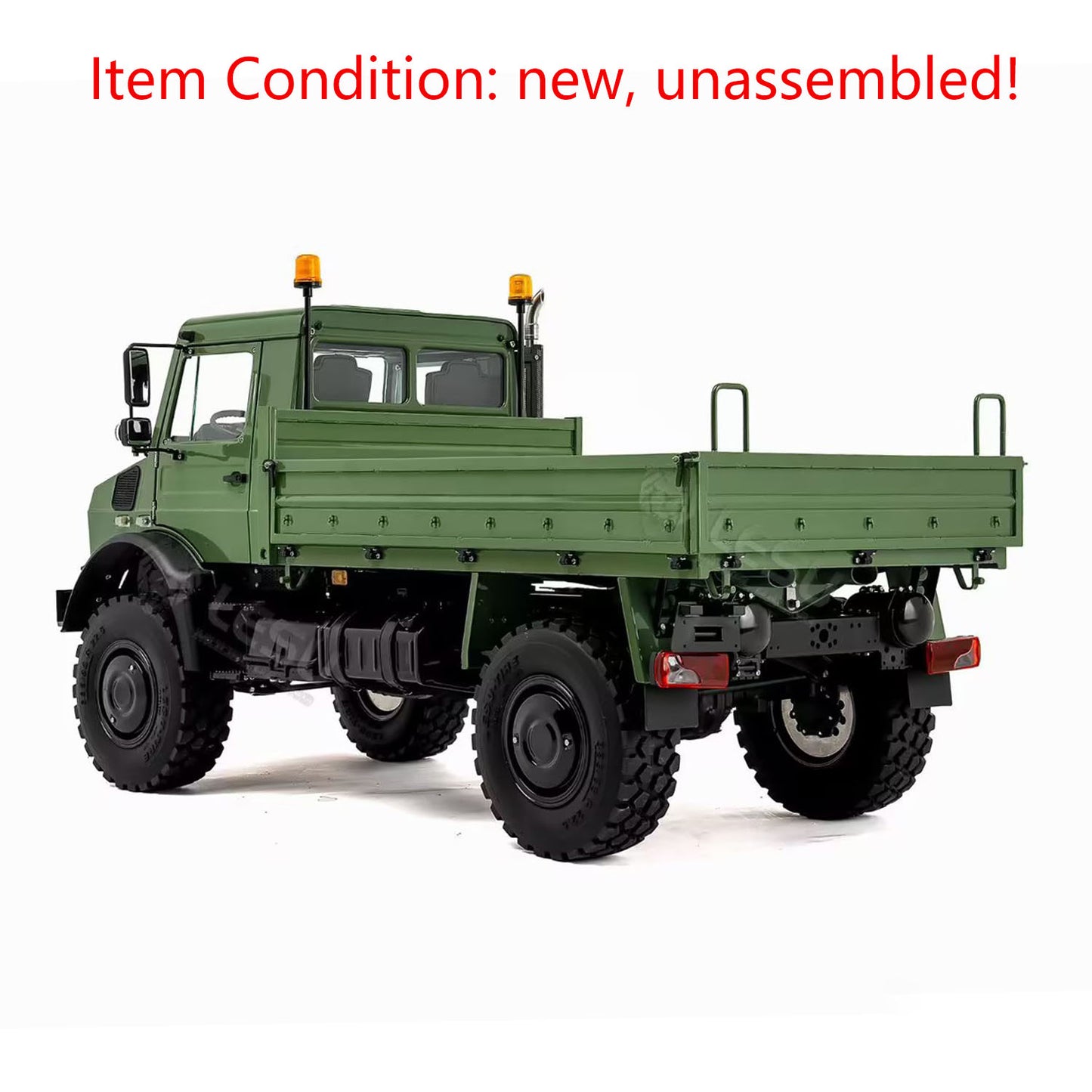 LESU U4023 1/14 metal RC all terrain light truck green rear angle