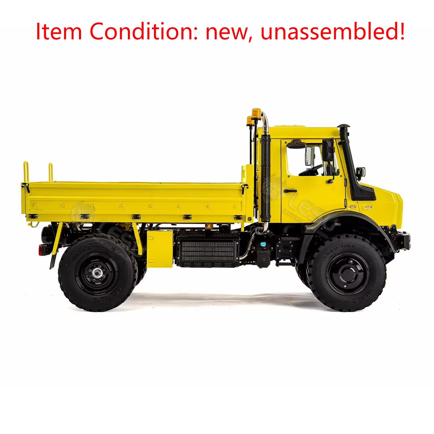 LESU U4023 1/14 metal RC all terrain light truck yellow side view