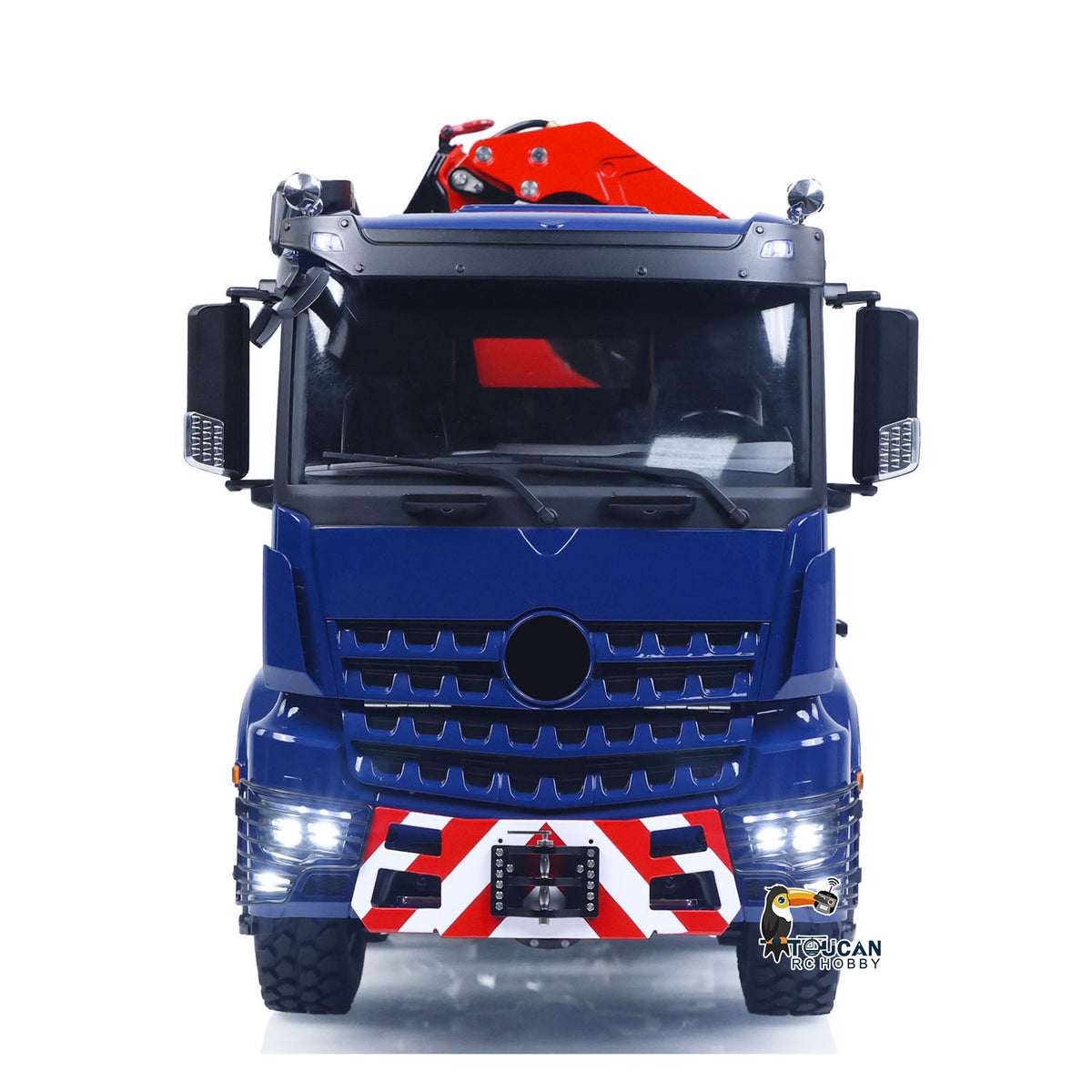LESU 1/14 RC 8x8 Dump Truck Blue Cab Front View, Illuminated Light System, ABS Cabin With Interior Seat Steering Wheel And Instrument Panel