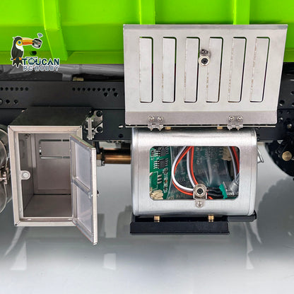 LESU 1/14 RC 8x8 Dump Truck Hydraulic Pump Compartment Close‑Up, 2212A‑930KV Brushless Hydraulic Pump Motor, 35A Brushless ESC Assembly