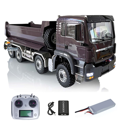LESU 1/14 RC MAN TGS 8x8 Tipper Truck Purple, U‑Bucket Loaded Position, All‑Metal Heavy‑Duty Chassis Assembly