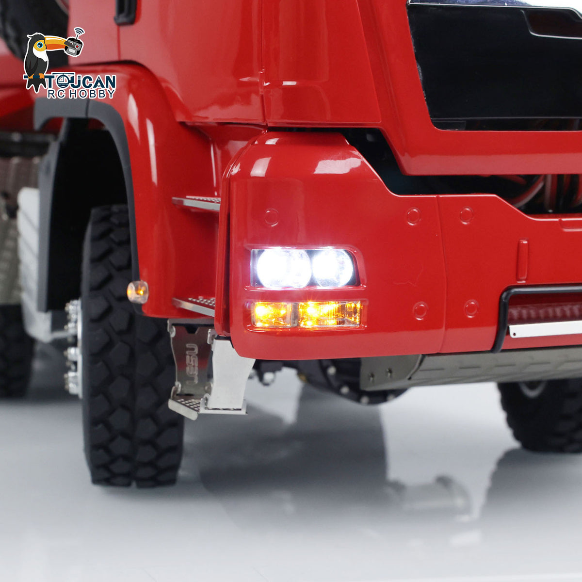LESU 1/14 RC MAN TGS 8x8 Tipper Truck Chassis Side Close‑Up, All‑Metal Axle, Suspension, Axle Differential Lock Mechanical Parts
