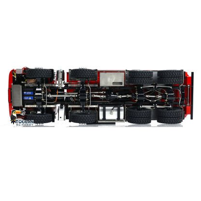 LESU 1/14 RC MAN TGS 8x8 Dump Truck Under‑Chassis Top‑Down View, Full 8x8 Drivetrain, Two‑Speed Gearbox, Axle Differential Lock Layout