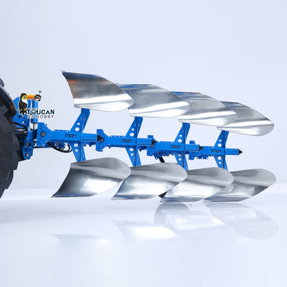 LESU 1/14 RC AT‑C0072 Hydraulic Reversible Plow Eye‑Level Full Frame View, Multi‑Blade Layout, Mechanical Quick‑Attach Locking Structure
