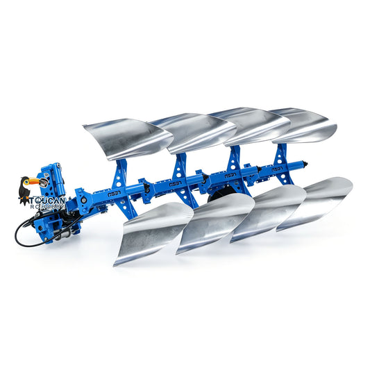 LESU 1/14 RC AT‑C0072 Mounted Hydraulic Reversible Plow For A0018‑AOUE‑1050 Tractor, 95% Metal Construction, Hydraulic 180° Flip Function, Blue Painted RC Farm Implement