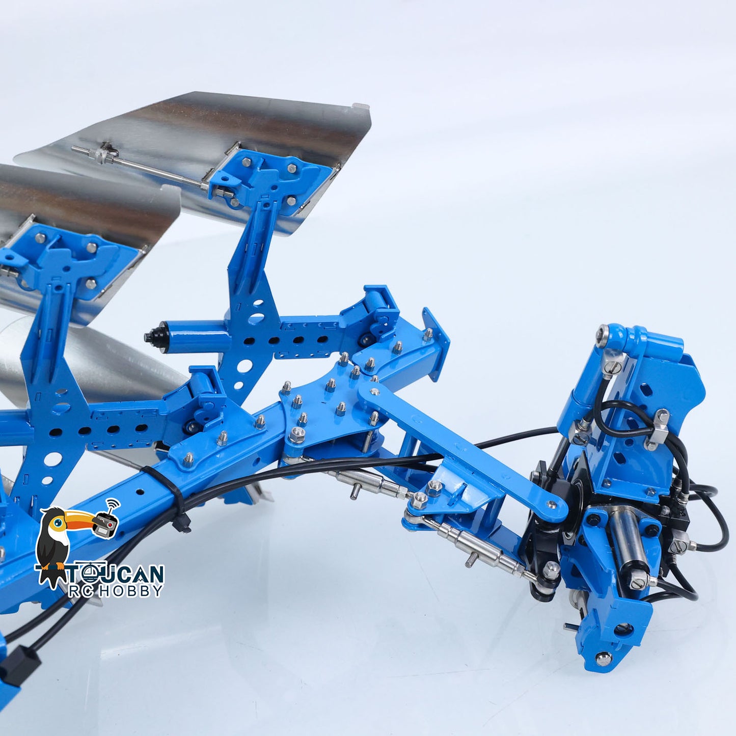 LESU 1/14 RC AT‑C0072 Reversible Plow Rear Hitch View, Mechanical Quick‑Attach Locking Mechanism For A0018‑AOUE‑1050 Tractor