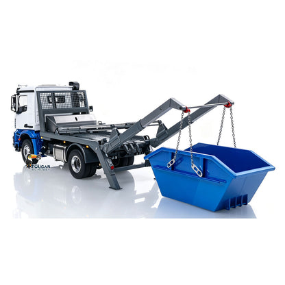 LESU 1/14 RC 4X4 Skip Loader Truck, Hydraulic Arm Lowering Skip Bin Onto Ground, Realistic Working Scene For RC Utility Vehicle