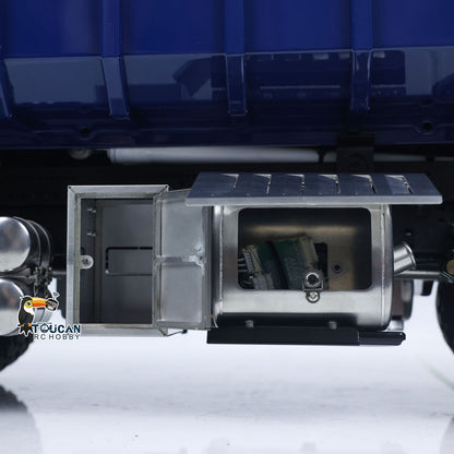 LESU 1/14 RC 8x8 Dump Truck Open Toolbox Close‑Up, Internal Electronic Control Modules, Wiring Harness Layout