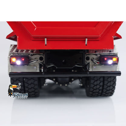 LESU 1/14 RC 8x8 Hydraulic Dump Truck Cab Front Close‑Up, Illuminated Headlights, TOUCAN Painted Surface Detail