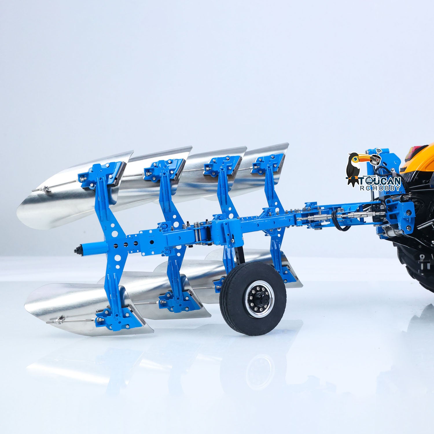 LESU 1/14 RC AT‑C0072 Reversible Plow Mounted On A0018‑AOUE‑1050 RC Tractor, Simulated Field Working Pose