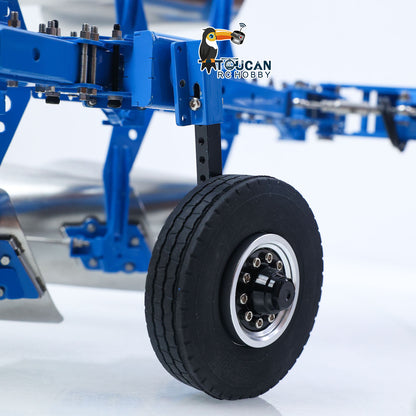 LESU 1/14 RC AT‑C0072 Reversible Plow Support Wheel Close‑Up, Rubber Tire And Metal Hub Assembly