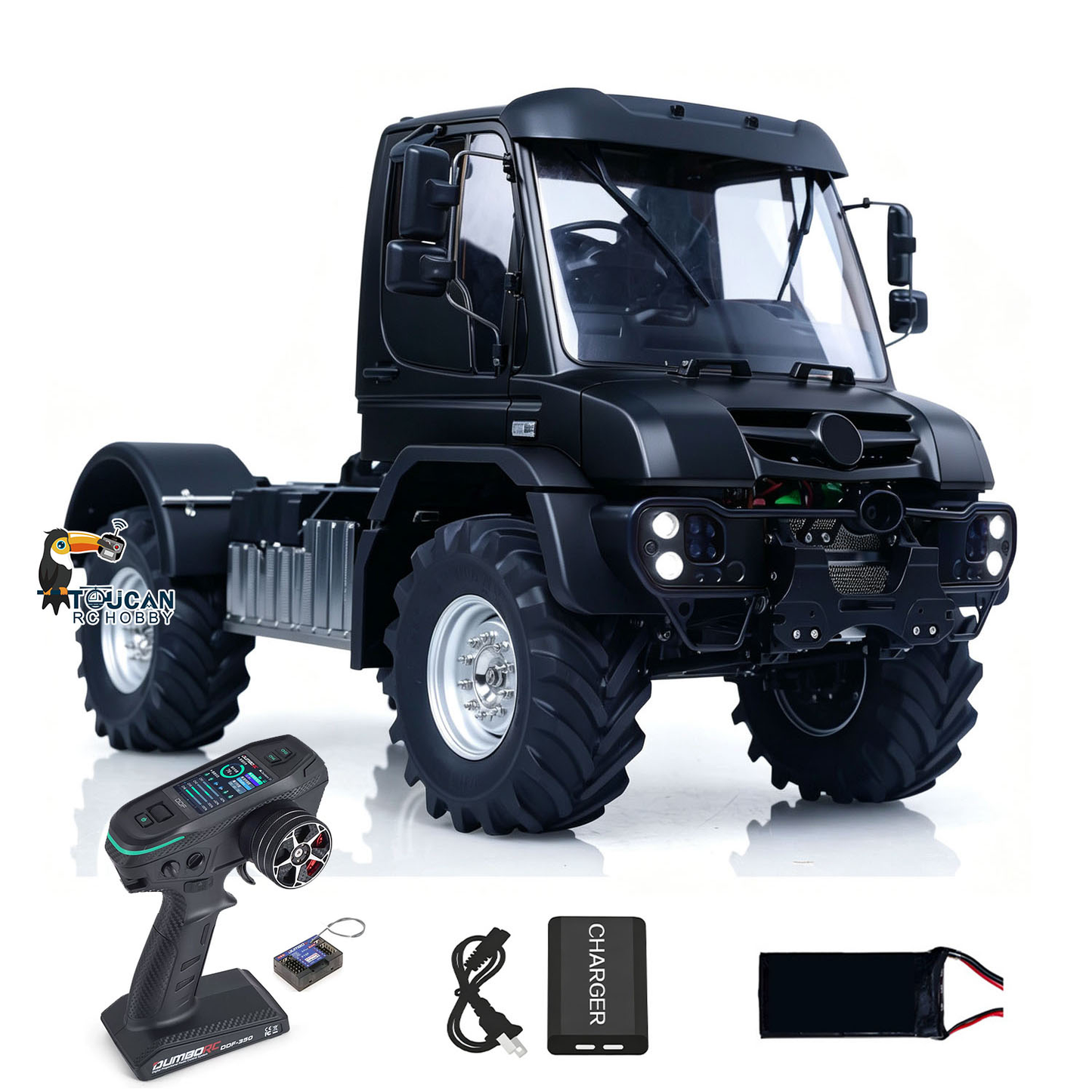 LikeRC U535Lite RC 4X4 Crawler Tractor Truck Black Version, With Remote Controller, Aluminum Alloy Shock Absorbers