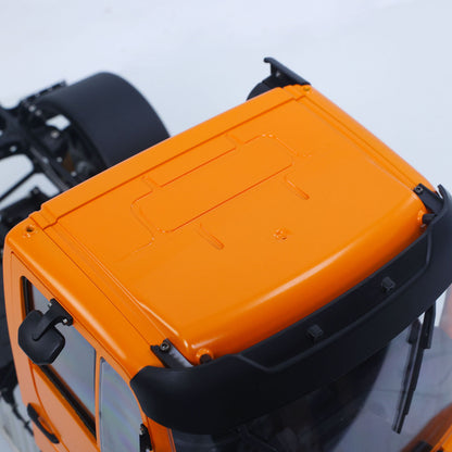 LikeRC U535Lite RC 4X4 Crawler Truck Orange Cab Roof Top View, Simulated Roof Grille & Vent Detail