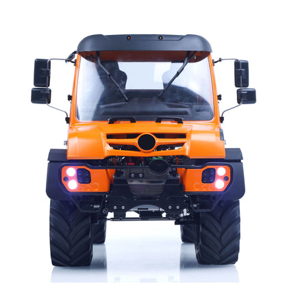 LikeRC U535Lite RC 4X4 Off‑Road Truck Orange Front View With Illuminated Headlights, Working Light System, TOUCAN Spray‑Painted Finish