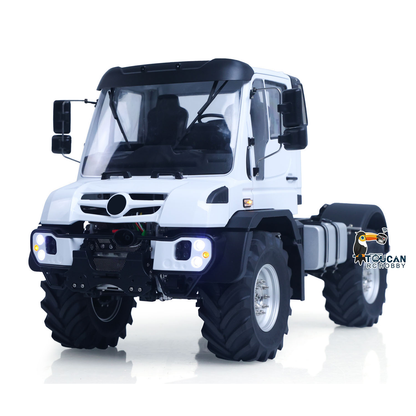 LikeRC U535Lite RC 4X4 Off‑Road Tractor Truck White Straight Front View, Front Grille & Headlight Assembly, TOUCAN Painted Cab