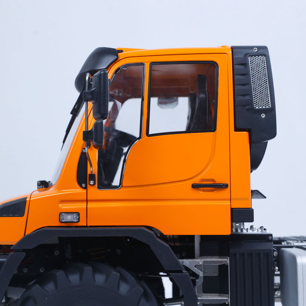 LikeRC U535Lite 1/14 RC 4X4 Off‑Road Truck Orange Cab Side View, Closed Door & Side Mirror, Painted Body Shell Detail