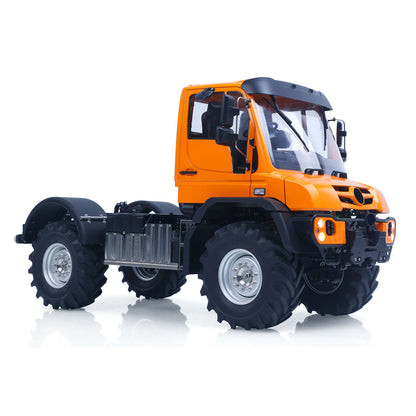 LikeRC U535Lite 1/14 RC 4X4 Off‑Road Truck Orange Left Side Profile, Full Metal Chassis, Aluminum Suspension Links
