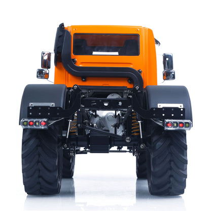 LikeRC U535Lite 1/14 RC 4X4 Crawler Truck Orange Straight Rear View, Rear Bumper & Tail Light Structure, Metal Bucket Not Included
