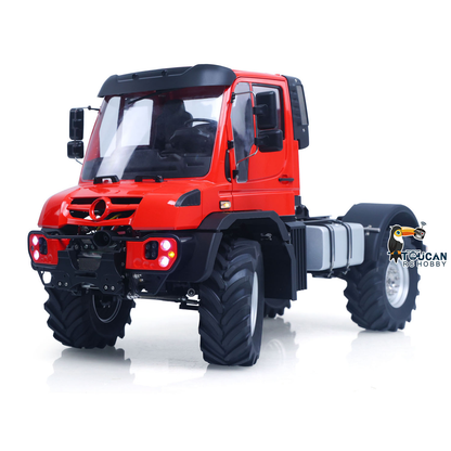 LikeRC U535Lite 1/14 RC 4X4 Crawler Truck Red Straight Front View, Realistic Front Face Design, Integrated Light System