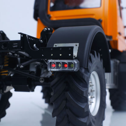 LikeRC U535Lite 1/14 RC 4X4 Off‑Road Truck Orange Rear Fender & Suspension Close‑Up, Rear Wheel Arch & Suspension Component Detail