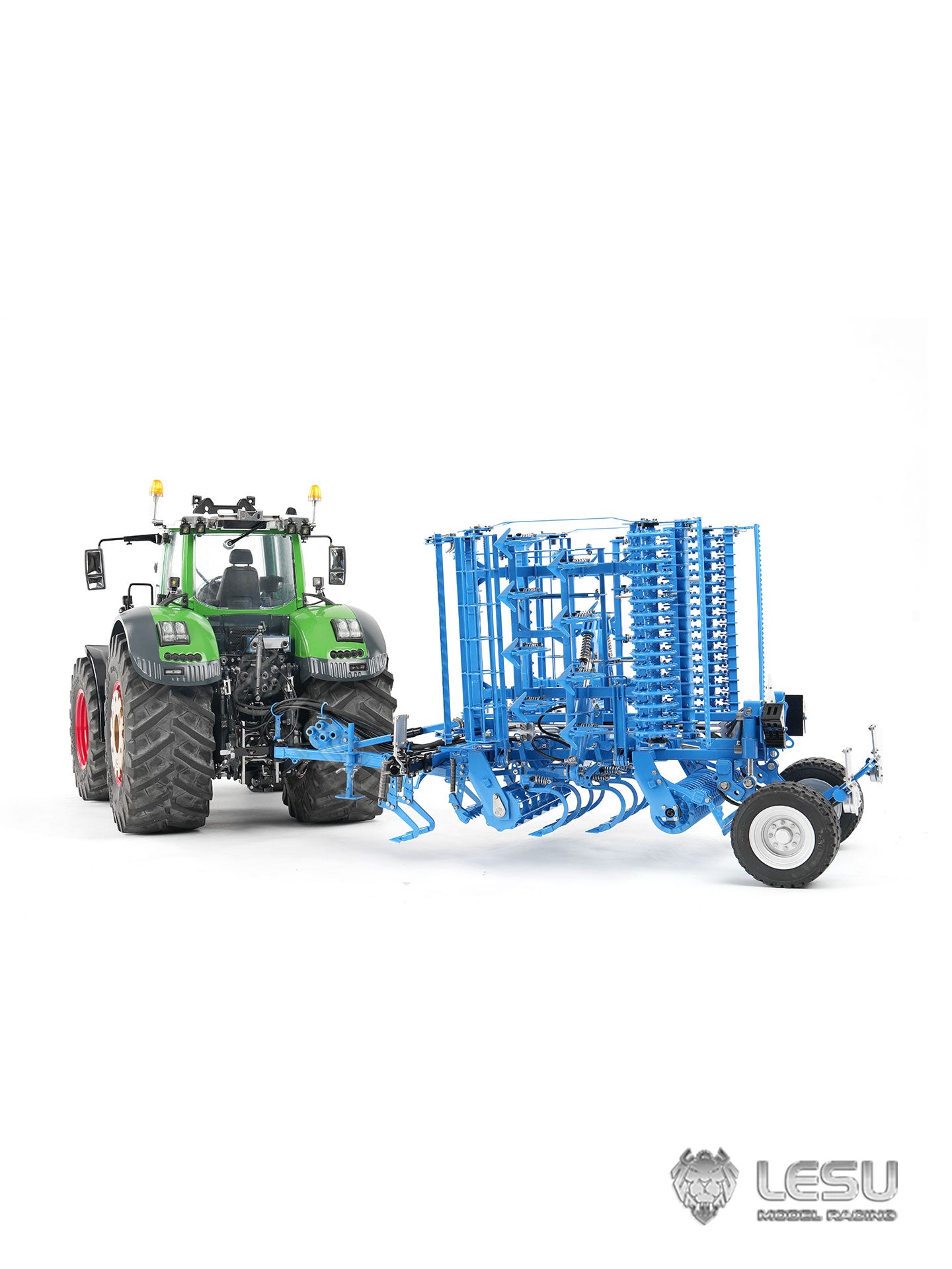 LS 1:14 metal hydraulic RC tractor A0018-AOUE-1050 front view Kompaktomat-K500 blue LED lights