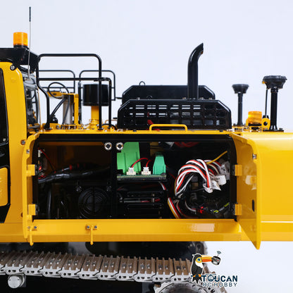 LS 1/14 RC PC500 Rock Arm Excavator Opened Service Compartment, Internal Wiring, Motor And ESC Component Display, Pre‑Built RC Construction Model