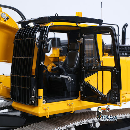 LS 1/14 RC Metal PC500 Digger Rock Arm, Cabin Front Facade Shot, Safety Protection Grille And Transparent Window Glass Detail