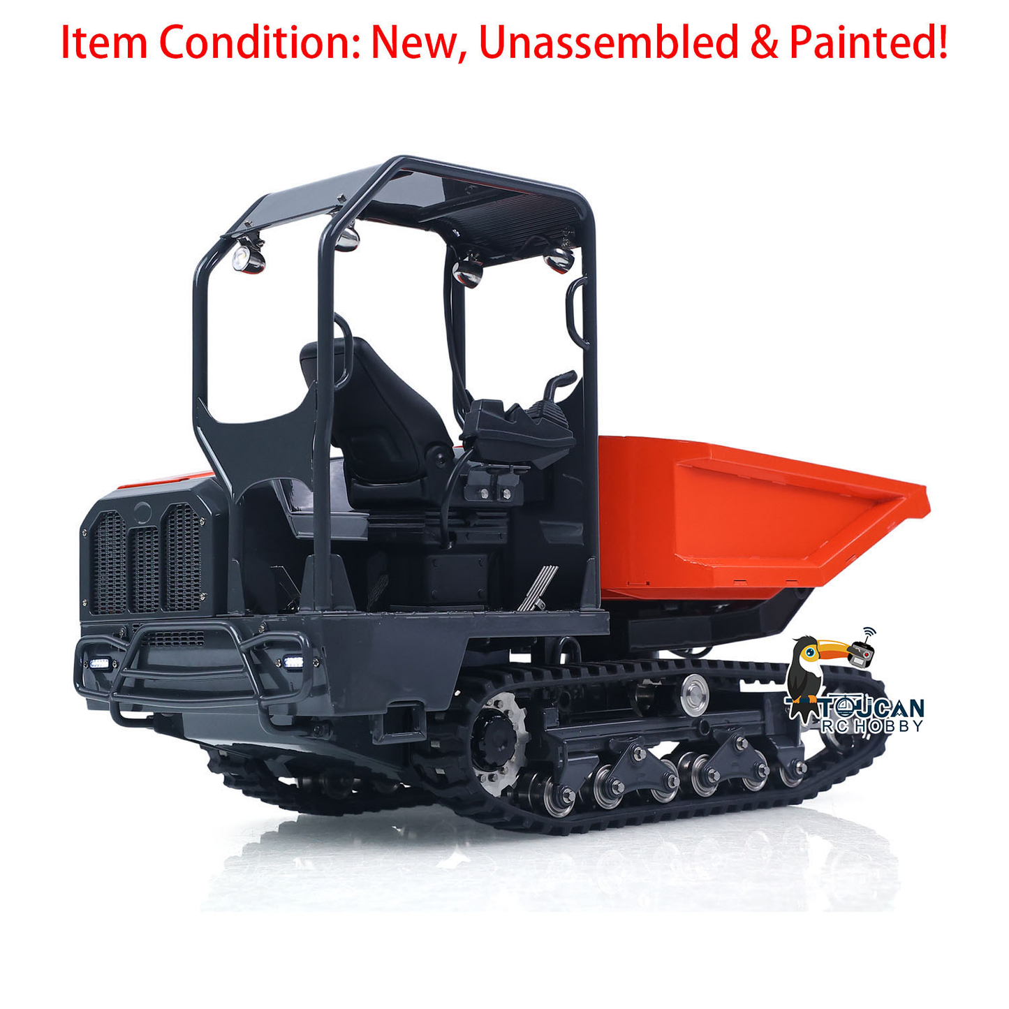 LS 1/14 RC Metal Hydraulic Tracked Dumper Aoue KC300HR‑5 Rear Oblique Static View RC Crawler Dumper Pre‑Assembled Scale Construction Vehicle