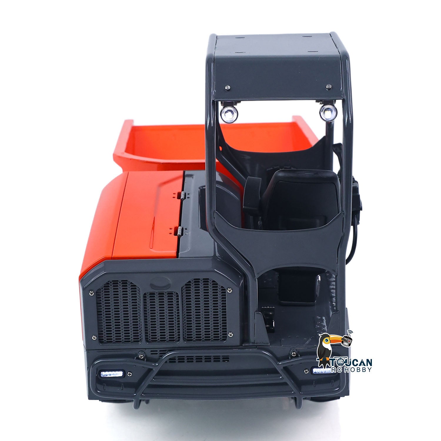 LS 1/14 RC Metal Hydraulic Tracked Dumper Aoue KC300HR‑5 Straight Rear View RC Crawler Tipper Pre‑Painted Red Dark‑Grey Construction Machinery Model